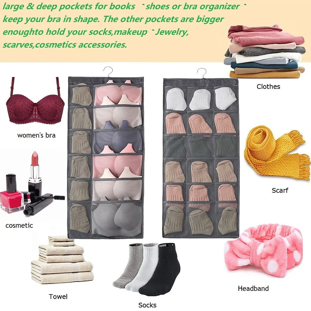 Closet Hanging Organizer Underwear For Wardrobe Clothes Organizers Cabinets Drawer Organizers Bra Foldable Socks Storage