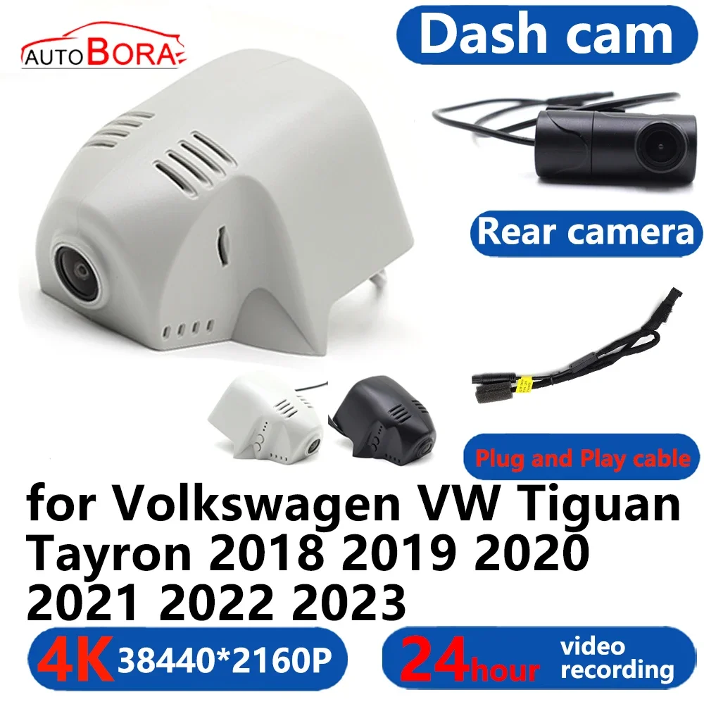 

AutoBora 4K Wifi 3840*2160 Car DVR Dash Cam Camera 24H Video for Volkswagen VW Tiguan Tayron 2018 2019 2020 2021 2022 2023