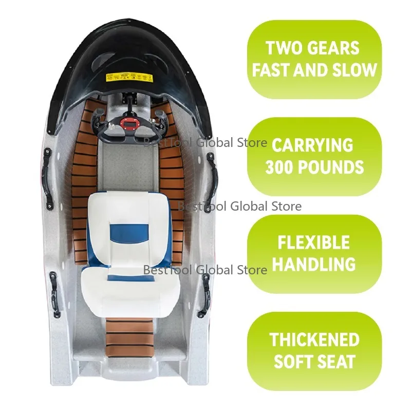 High Qu-ality 6-18Kw 72V Electric Go Ka-rt Mini Rush Wave Boat Cheap Ocean Water Sports for Adu-lts for Surfing