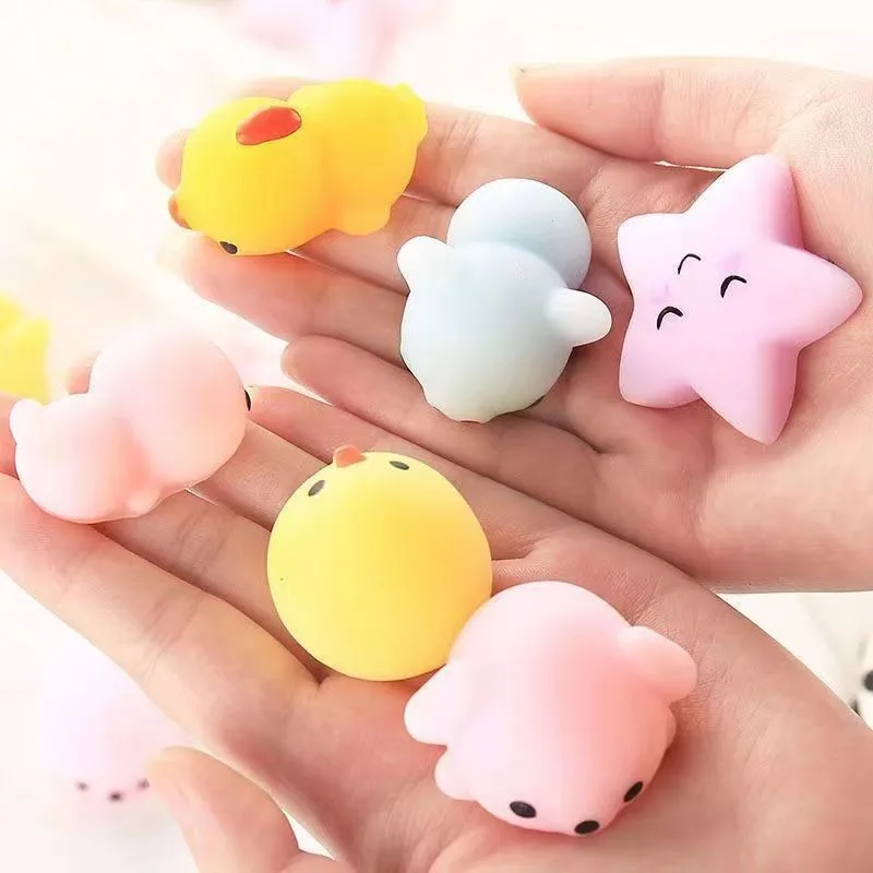 10Pcs Creative Kid Small Animals Cartoons Cute Pet Seals Little Ball Mini Relieve Stress Decoration Squeeze Toys