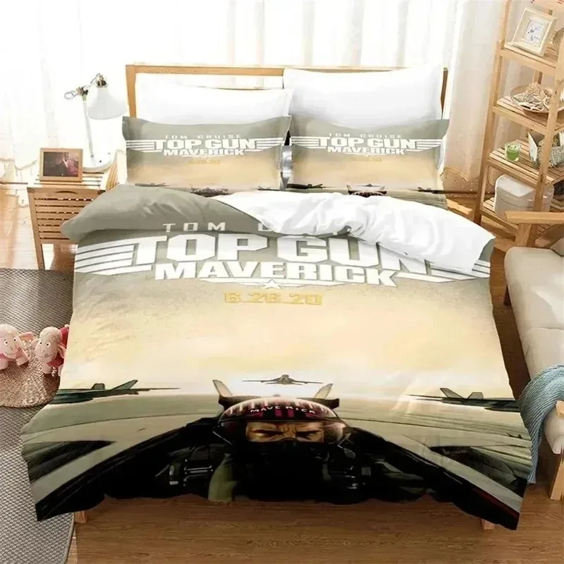 

TV Top Gun Maverick 3D NEW Duvet Cover Pillowcase Bedding Set Adult Boy Girl Bedroom Decoration Children Single Double Large