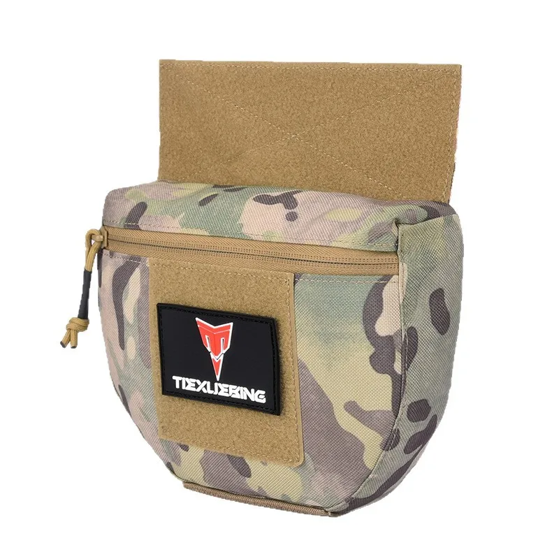 Tactical MOLLE Drop Pouch Zipper Storage Bag Lower Belly Utility Pouch for Chest Rig Plate Carrier Hunting Airsoft