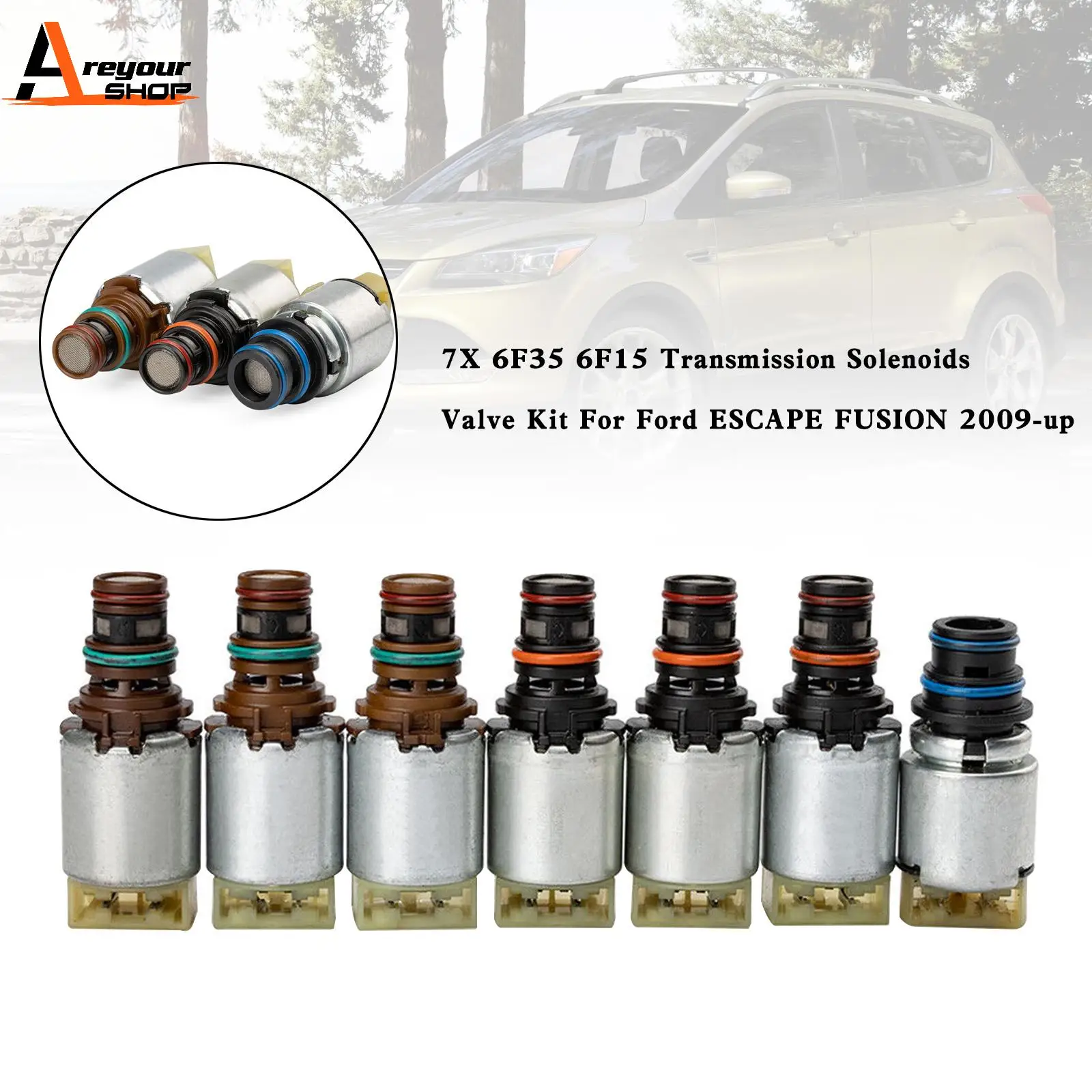 Areyourshop 7X 6F35 6F15 Transmission Solenoids Valve Kit For Ford ESCAPE FUSION 2009-up