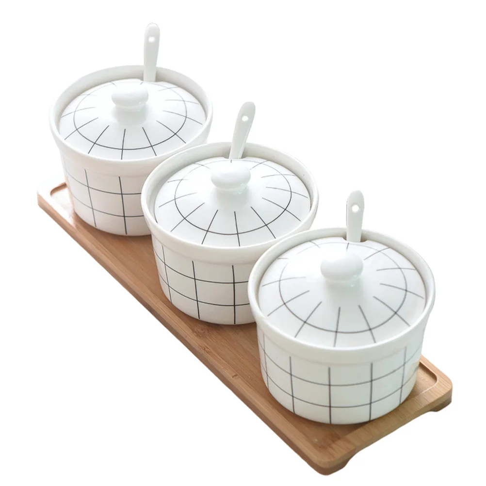 

1Set Ceramic Seasoning Jar Set Nordic Style Kitchen Storage Spice Container High Temperature Resistant Cooking Supplies