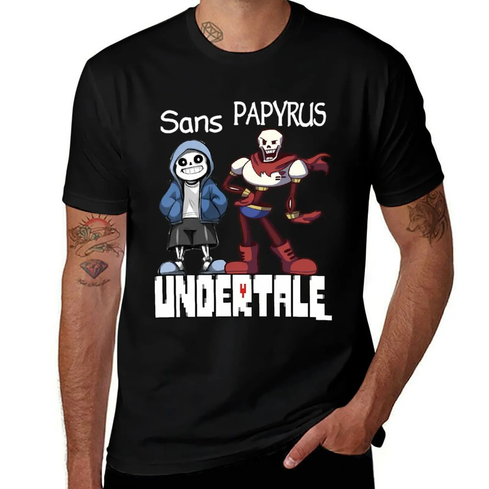 

Sans and Papyrus \t T-Shirt man t shirts cotton t shirt man cotton man t shirt luxury T-Shirt