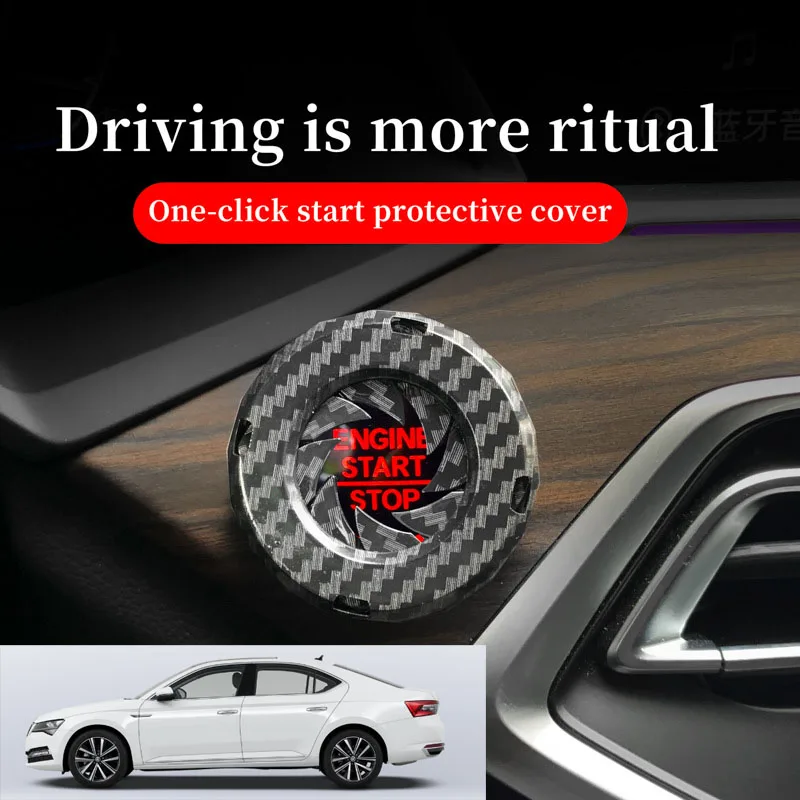 FOR Skoda Car one-button start decorative ring knob-type decorative cover ignition device switch hidden protective cover
