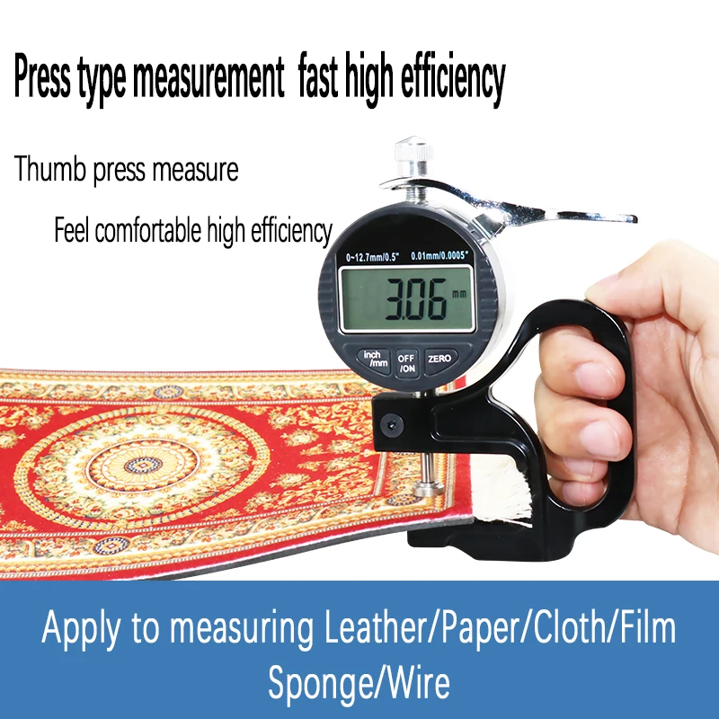 0.01/0.001mm Digital Thickness Gauge – Electronic Micrometer Thickness Tester with 12.7mm Range & RS232 Data Output 6