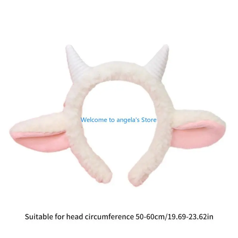 X4YC Cartoon Pluche Hairhoop Mooie Harige Haarband Schapen Oor Hoofdband Kids Party Props