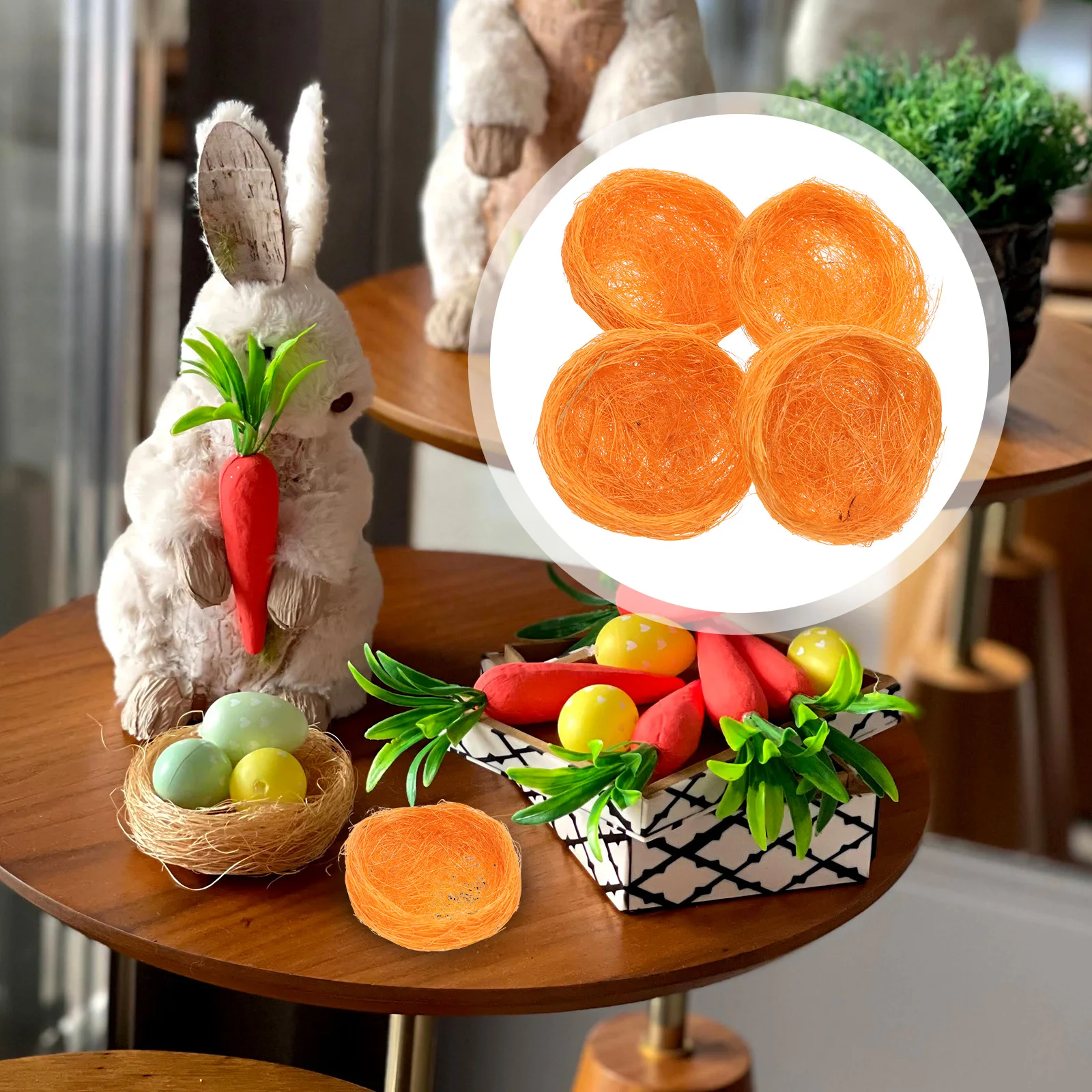 

4pcs Thickened Jute Bird Handmade Coconut Fiber Nesting Bowl Fake Pigeon Nest For Garden Birdcage Accessories Mini Egg Holder