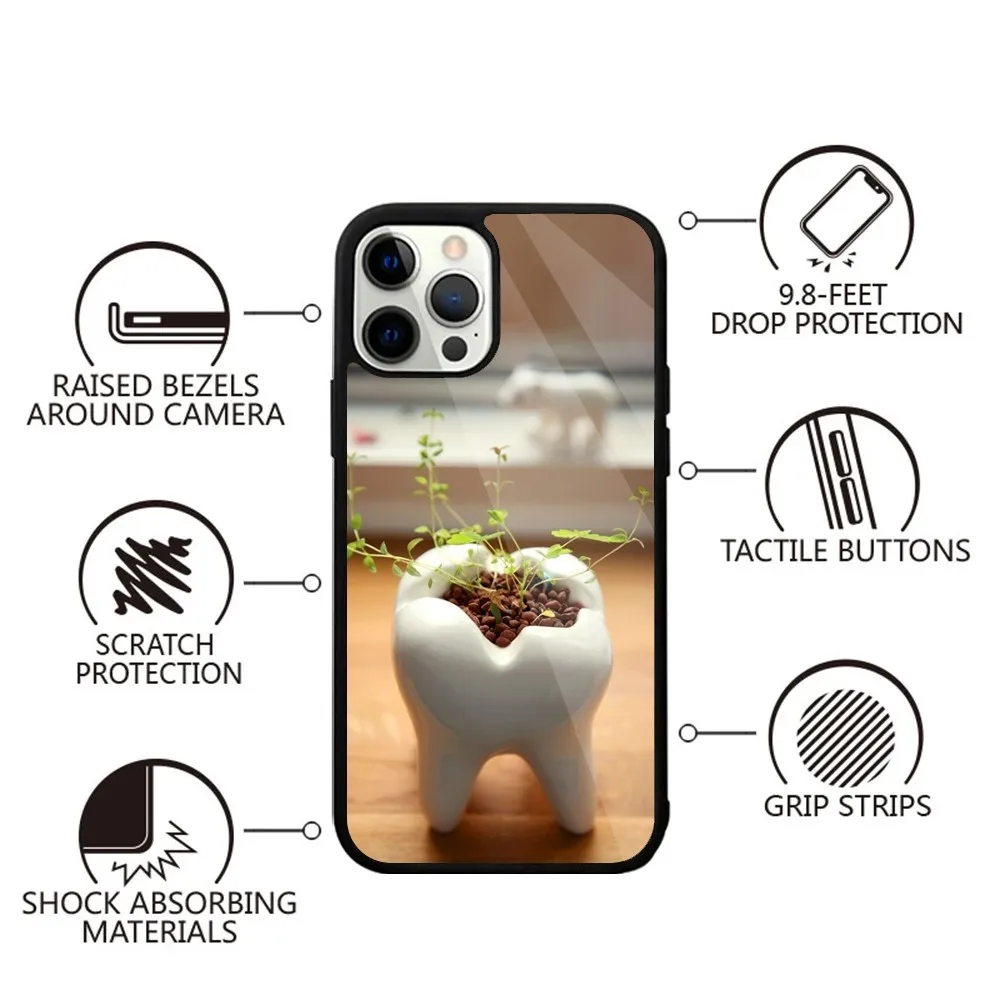 Dentist Tooth Art Phone Case For iPhone 15,14,13,12,11,Plus,Pro,Max Mini Magsafe Magnetic Wireless Charging