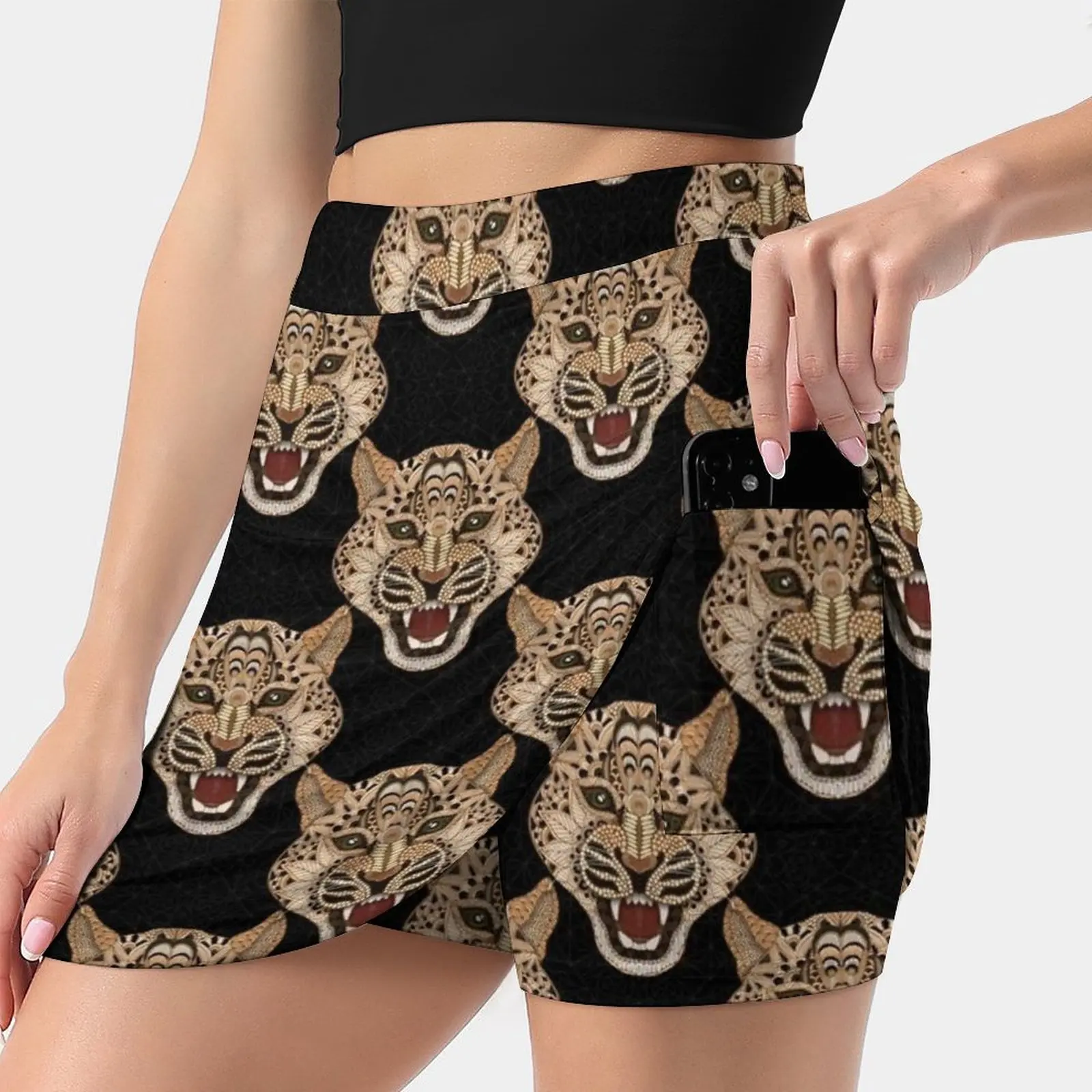 

Leopard Women's skirt Aesthetic skirts New Fashion Short Skirts Leopard Wild Big Cat Animal Ornate Intricate Geometric Abstract