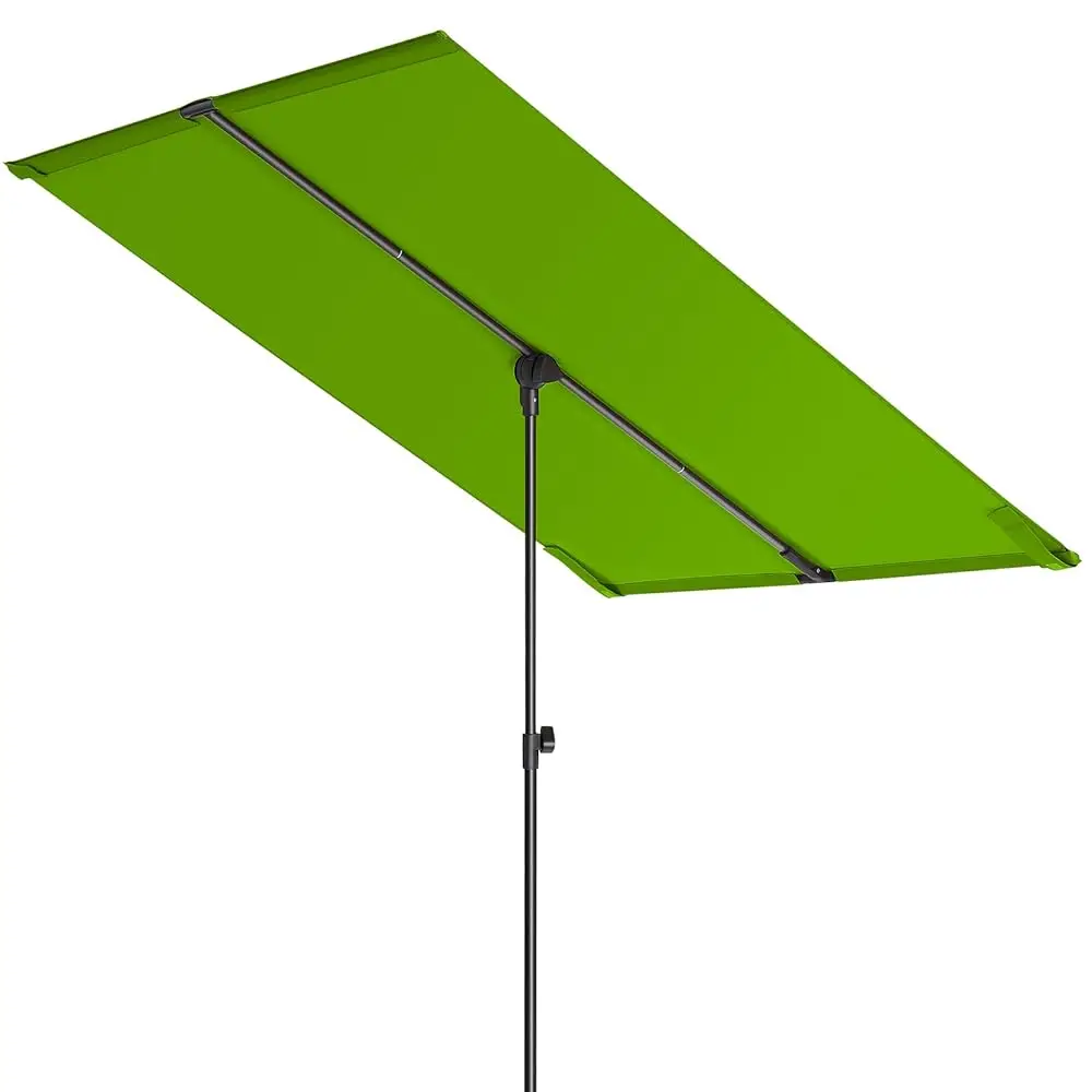 

6X4Ft Outdoor Balcony Umbrella - Flat Porch Pool Patio Umbrella Rectangular Canopy Shade Upf50+ Uv Protection 360° Rotating &