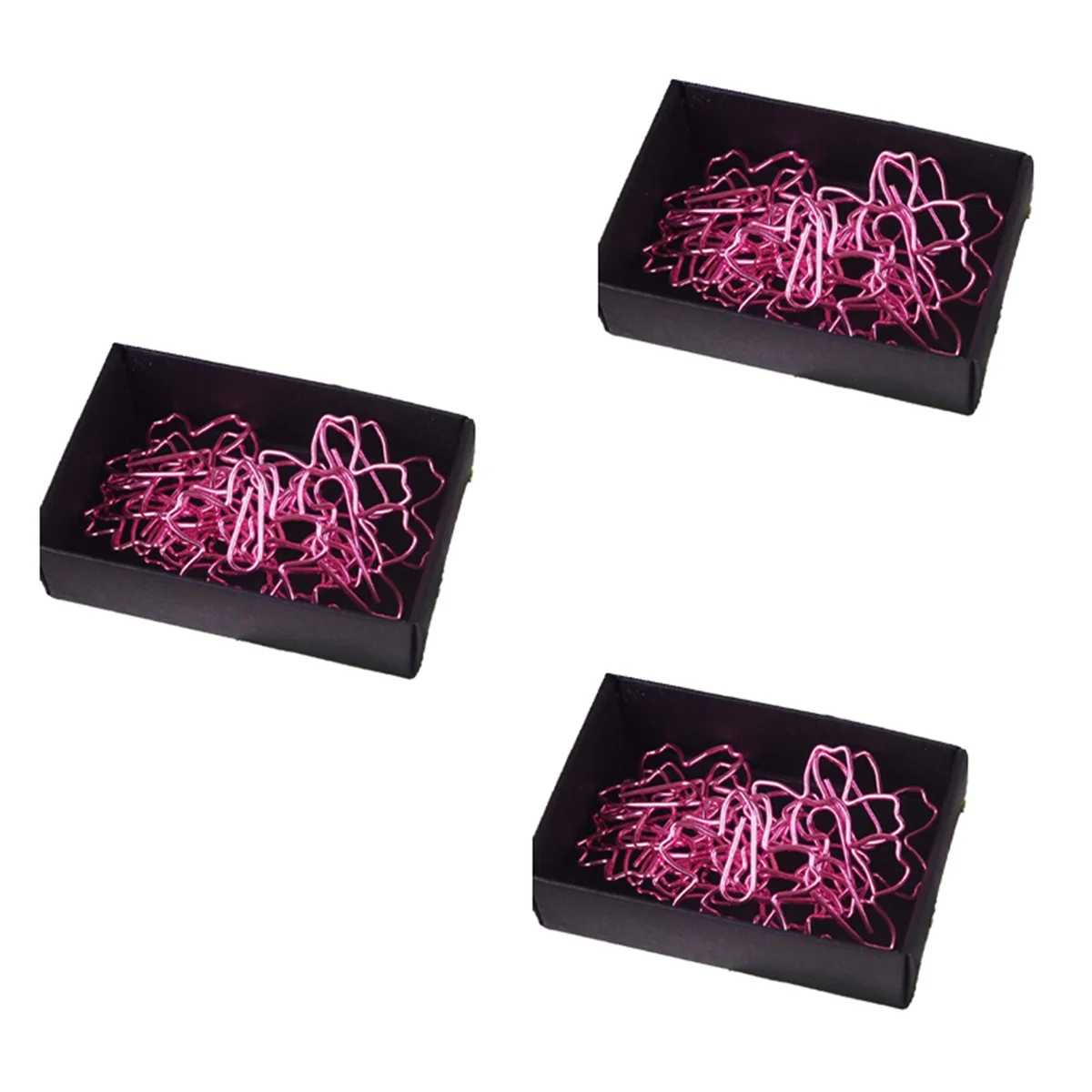 

36pcs/Lot TOP QUALITY Plated Pink Paper Clips Paper Needle Bookmark Metal Memo Clip Stationery Cherry Blossoms Box Clips