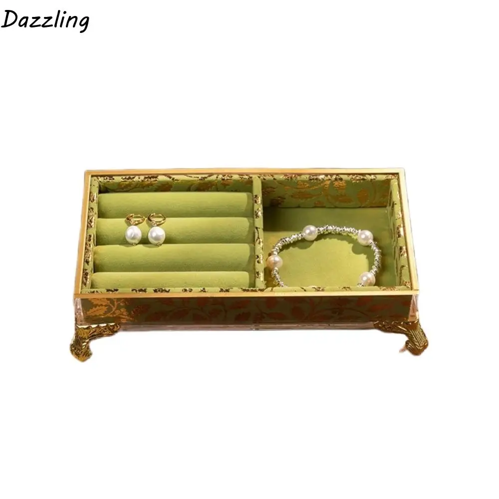

Velvet Jewelry Display Stand Vintage Bracelet Necklace Jewelry Holder Box Desktop Storage Multifunctional Jewelry Tray Holder
