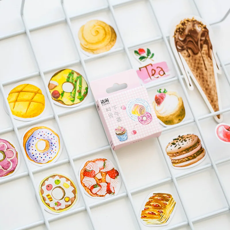 50 Pcs/Set Afternoon Tea Time Paper Sticker Decoration DIY Handmade Arts Craft Stickers Student Gift Stationery