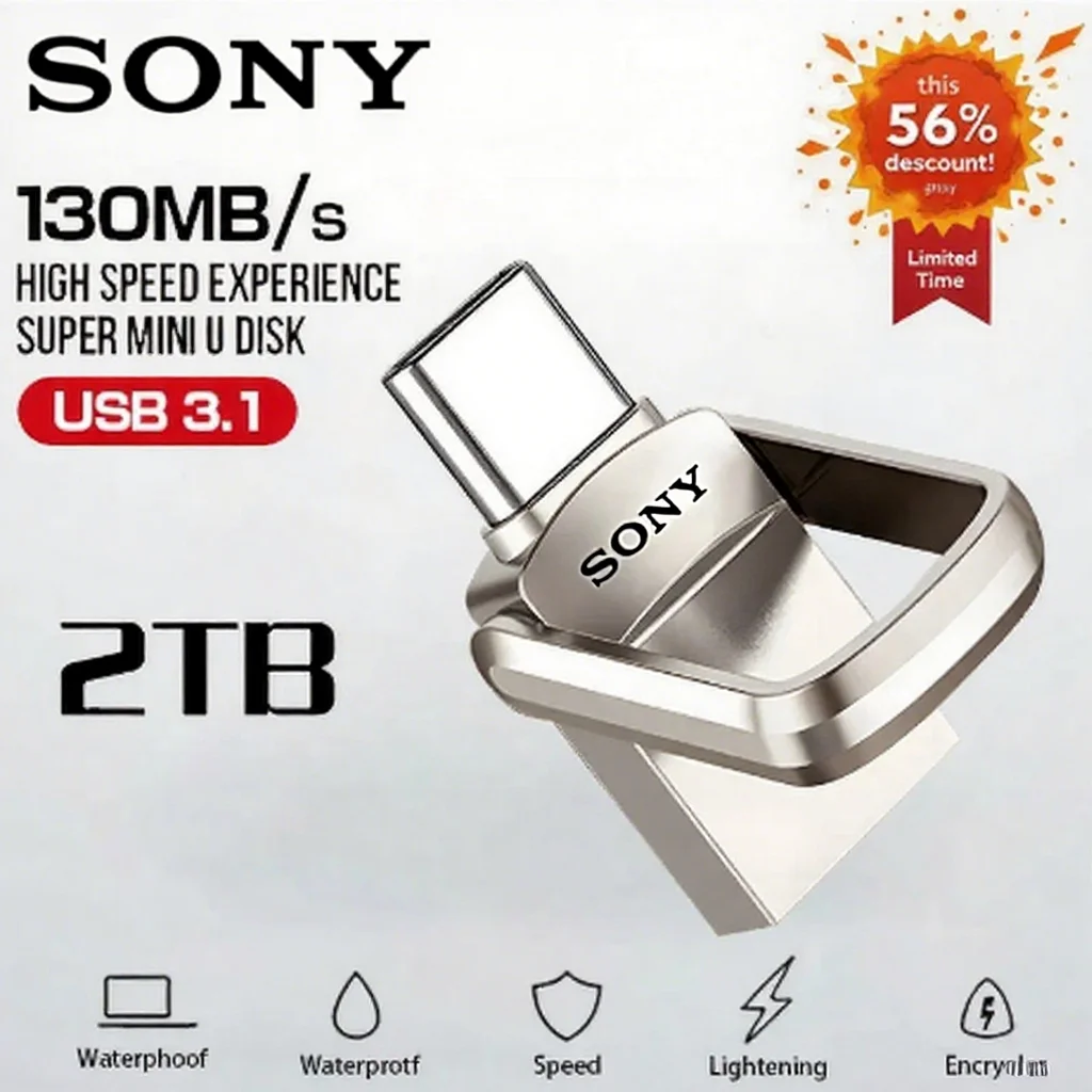 

SONY Original Mini Flash Drive 2TB 1TB 2-IN-1 High Speed USB 3.0 OTG Portable Memory Storage Device 512GB 256GB 128GB 64GB