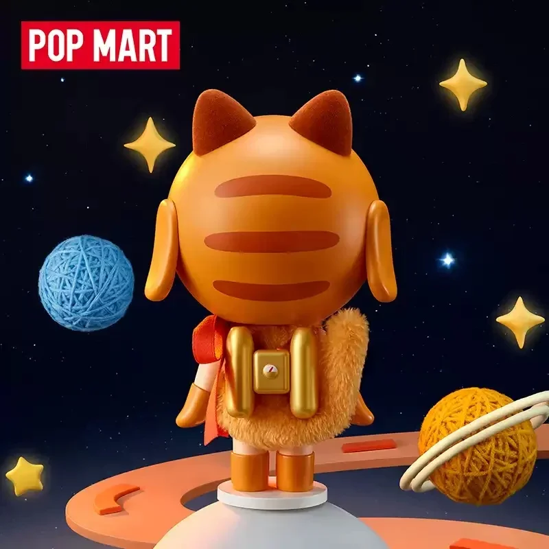

POPMART Crybaby SPACE CAT ORANGE Series, милый подарок, слепая коробка, аниме-фигурка, настольные украшения, сумка для догадок, загадочная коробка, игрушки, кукла