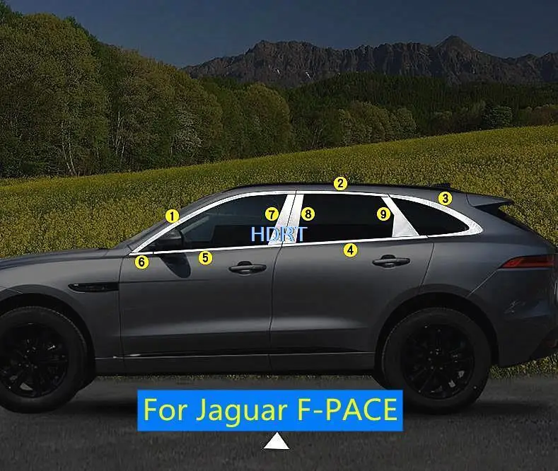 

Для Jaguar F-PACE F Pace, Стайлинг автомобиля, украшение из нержавеющей стали, столб, окно, средняя полоса, отделка, запчасти, аксессуары