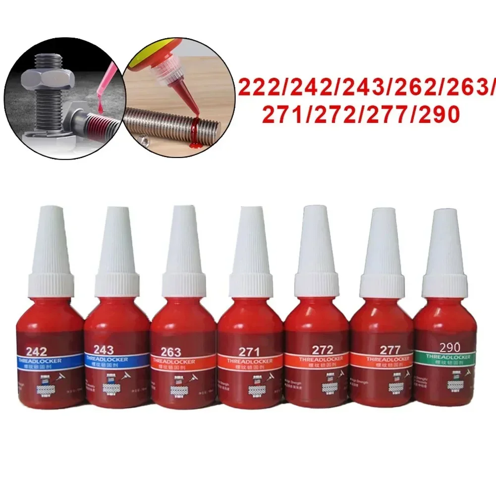 1 pz 10 ml Frenafiletti 222/242/243/262/263/271/277/290 Adesivo anaerobico Vite di polimerizzazione anaerobica Accessori antiruggine