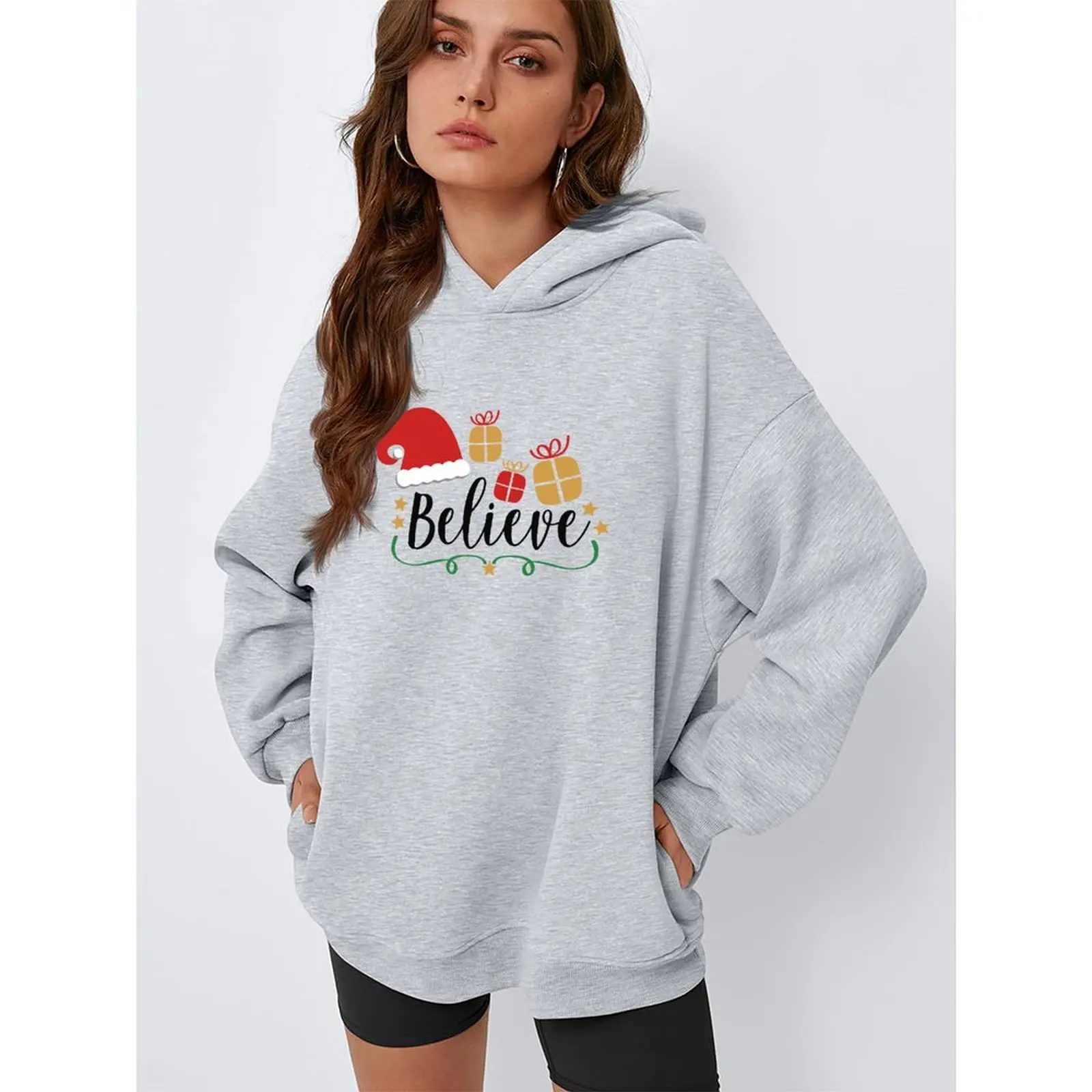 

For Vacation Casual Sweater Women Sweatshirt Christmas Party Stylish Design Machine Washable Spring Summer Autumn