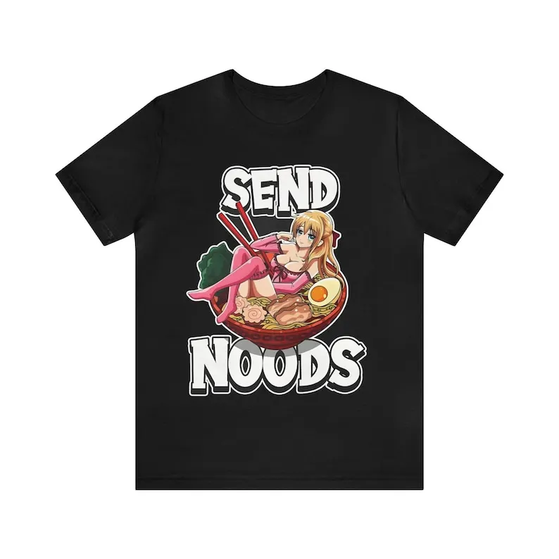 Send Noods Unisex Graphic Tee, Waifu Shirt, Cute Girl Shirt, Kawaii Tee, Anime Girl Shirt, Devil Girl, Horned Girl, UwU Girl