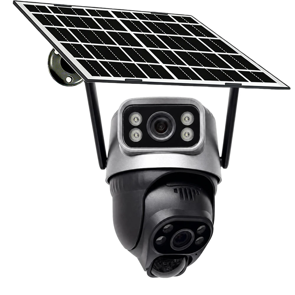 V380 Pro WLAN-Solarkamera für den Außenbereich, PTZ, kabellose Überwachungskamera, PIR-Bewegungserkennung, Zwei-Wege-Audio, Farbnachtsicht, solarbetrieben, Heimsicherheit, CCTV, EU-Versand