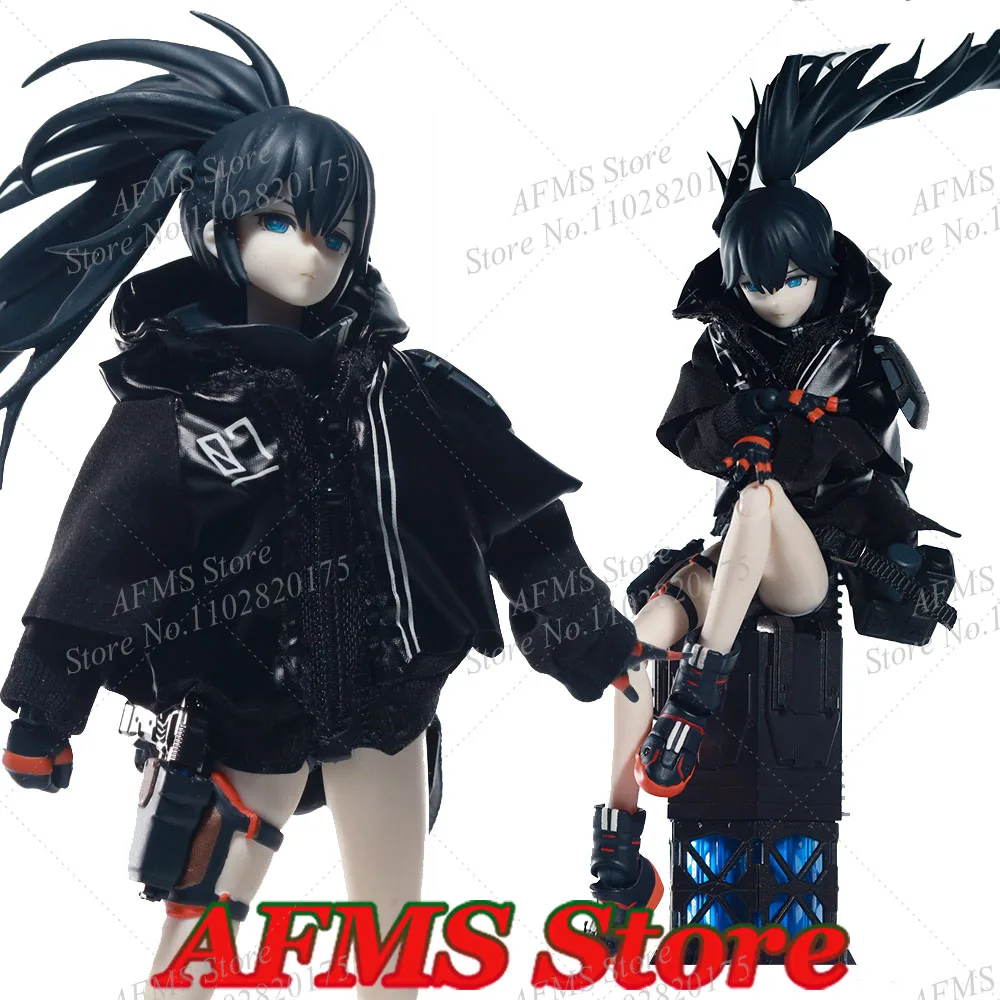 

1/12 Scale Collectible Figure Coat Anime Girl Long Sleeved Hooded Short Jacket Waist Bag For 6Inch Women Soldier Action Figure