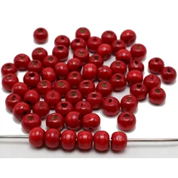 500 Red 8mm Round Wood Beads~ Wooden Spacer Beads Jewelry Making