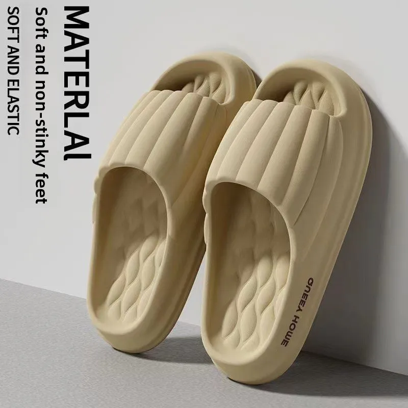 

Женские супермягкие шлепанцы на толстой платформе из ЭВА, минималистичные и удобные нескользящие тапочки для ванной комнаты, женские тапочки