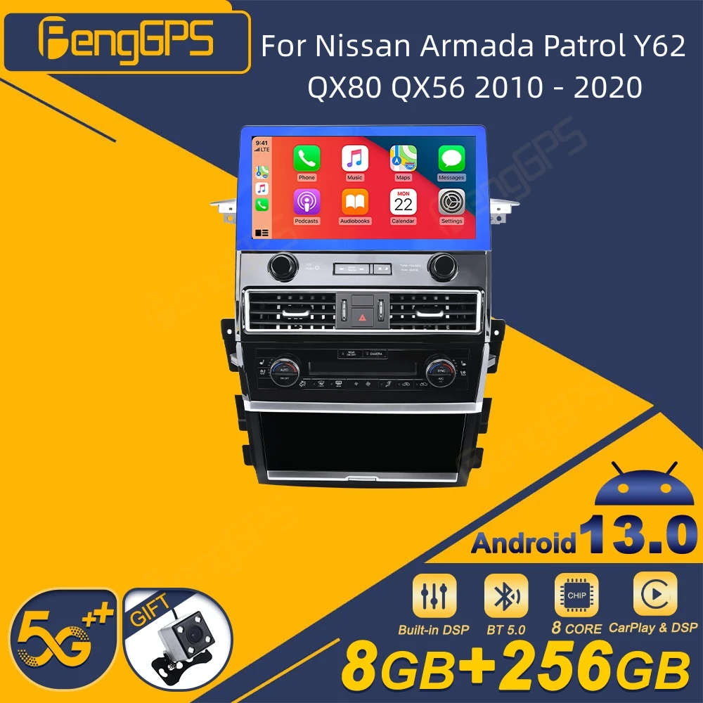 

For Nissan Armada Patrol QX80 QX56 Royale SL Y62 2010 - 2020 Android Car Radio 2Din Stereo Receiver Autoradio Multimedia Player