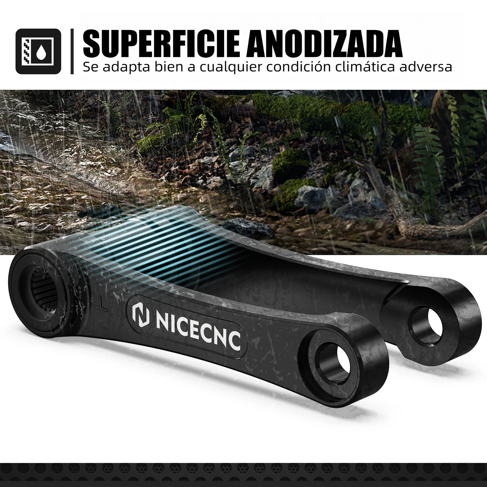 NICECNC Tieferlegungsgestänge 1,75″ für Sherco SE-R 300 SE-R 250 SEF-R 250 SEF-R 300 SEF-R 450 SEF-R 500 2017-2024 Aluminium Smooth Suspension Motorradzubehör