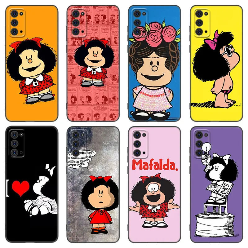 Cute Girl Mafalda Phone Case For Samsung Galaxy M30 M31 S M23 M32 5G M11 M12 M21 M22 M51 M52 Note 10 Lite 20 Ultra J4 J6 Plus J8