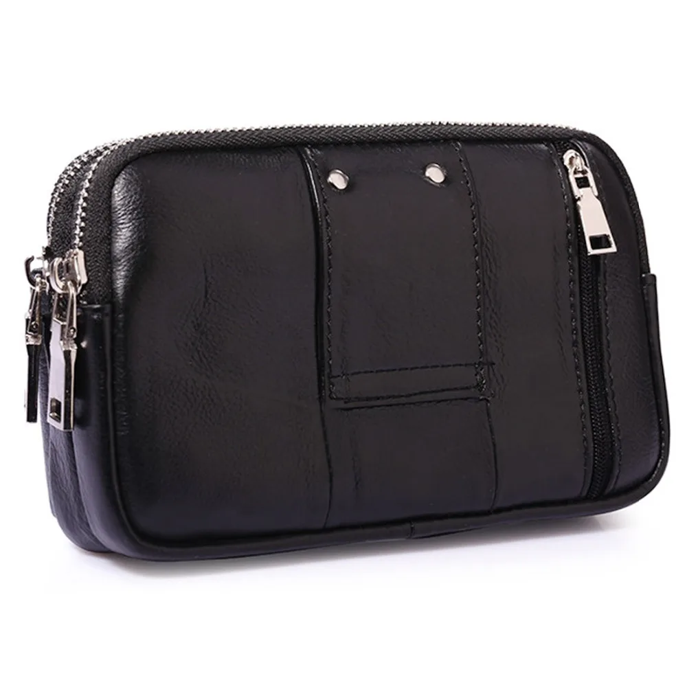 Men Genuine Leather Waist Fanny Pack Belt Bag Purse Cigarette ID Card Holder Pocket Pouch Bum Cell/Mobile Phone Case Cover Bags