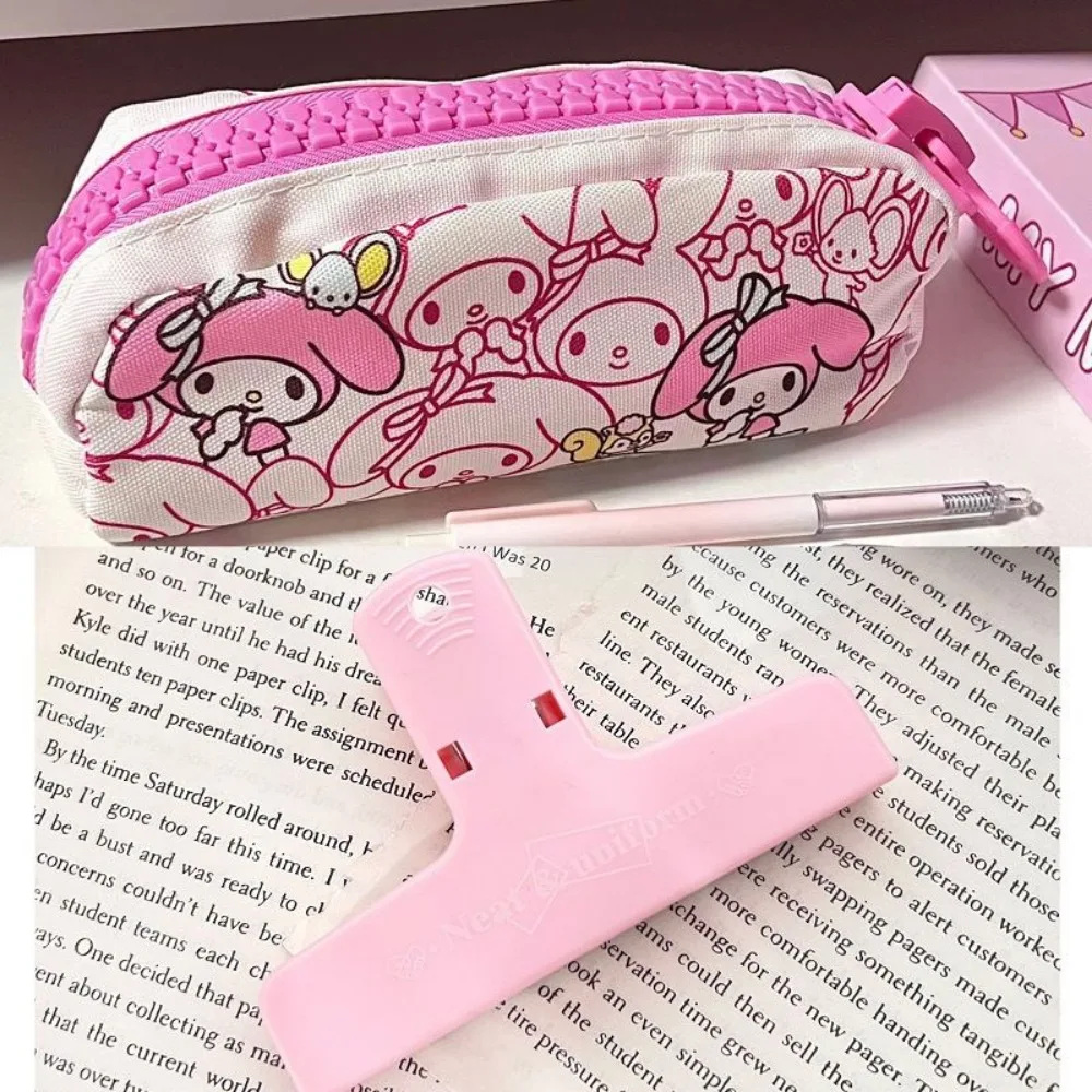 Sanrio caja de papelería de dibujos animados periféricos de animación, My Melody, gran capacidad, estuche de lápices para estudiantes, bolsa de cosméticos de viaje, regalo para niñas