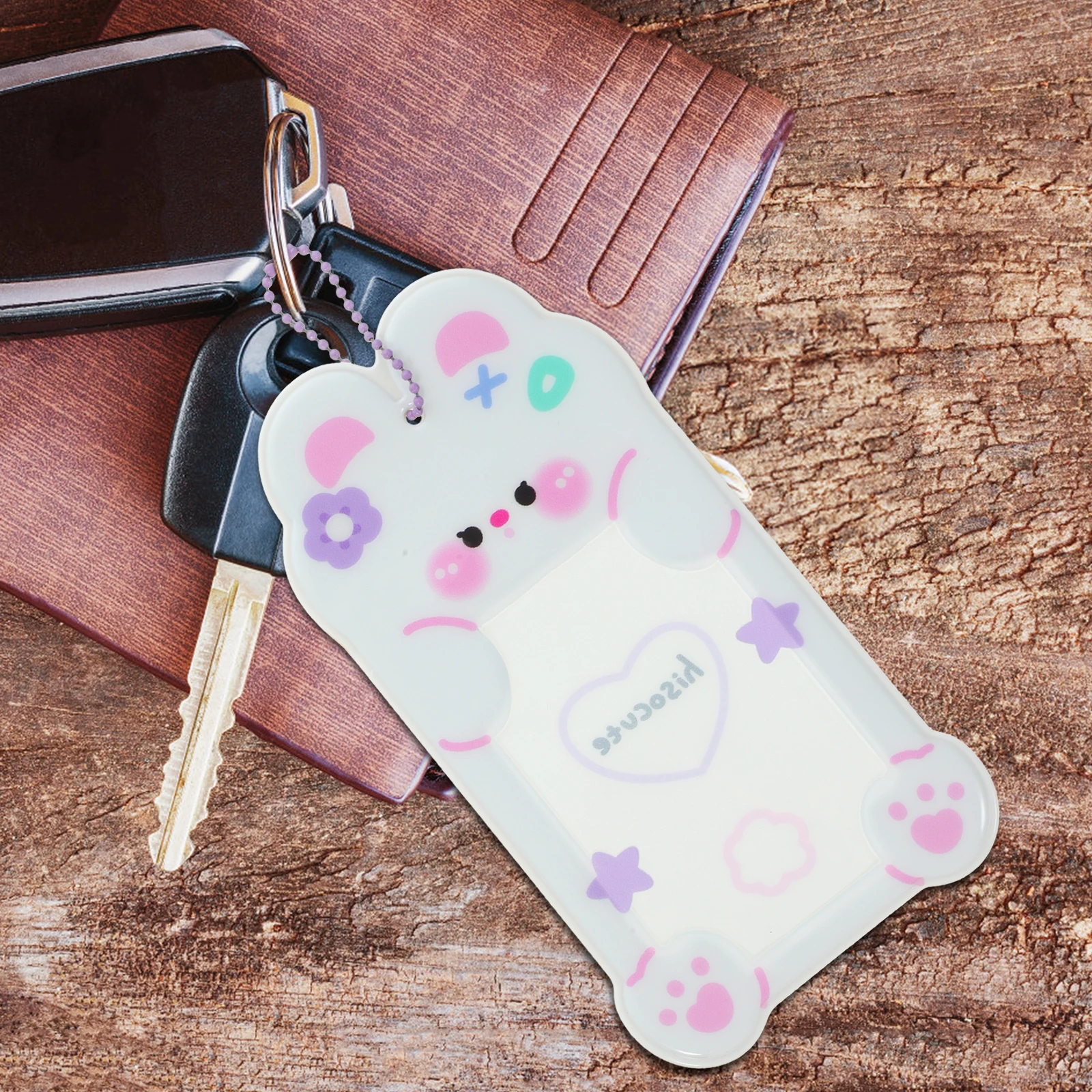 

2Pcs PVC Cartoon Animal Card Holder Lightweight Clear Postcards Sleeve for Student ID Credit Bus Cards Protector