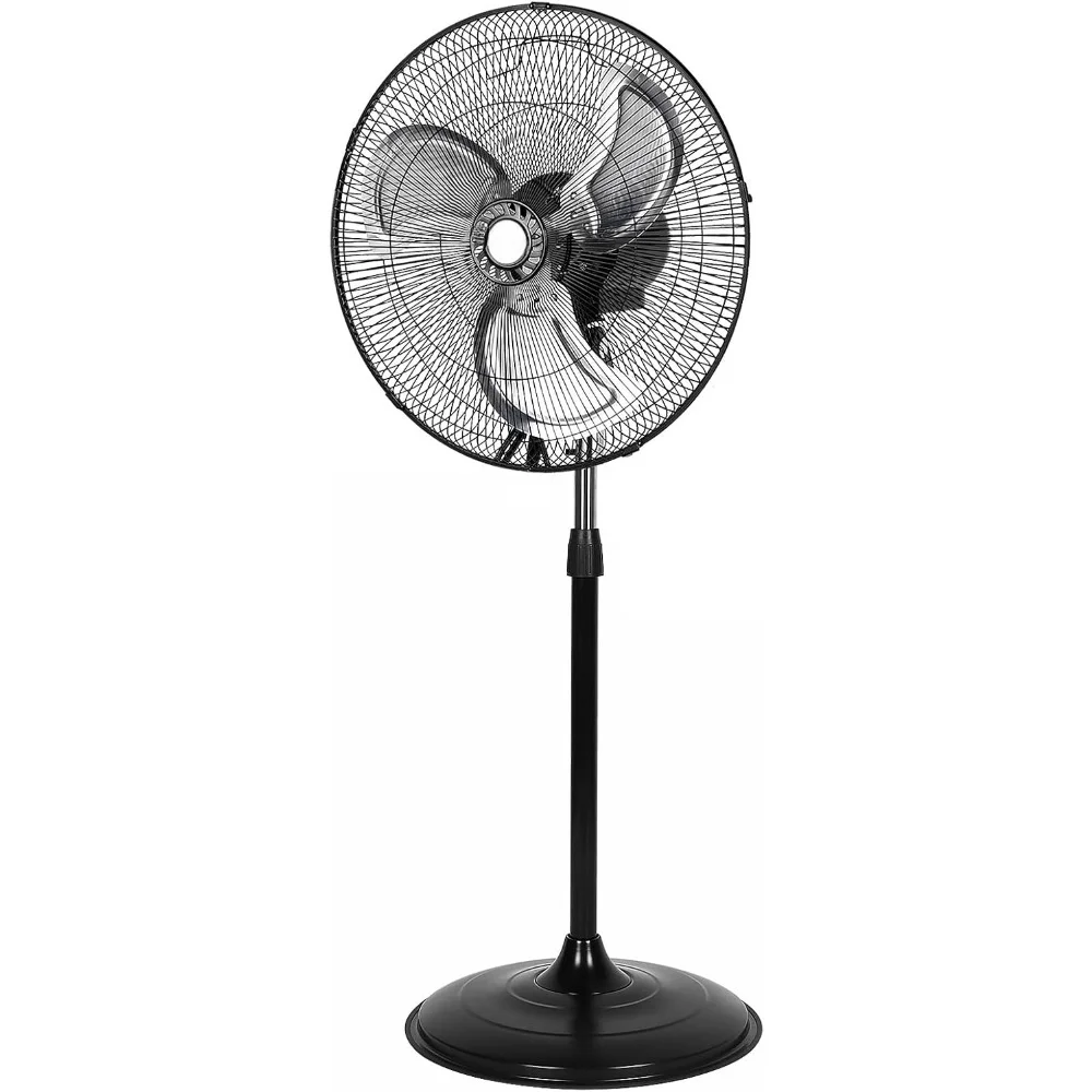 

18" High Velocity Pedestal Oscillating Fan, 3-Speed Industrial Standing Fans with Aluminum Blades, Heavy Duty Metal Shop Fan