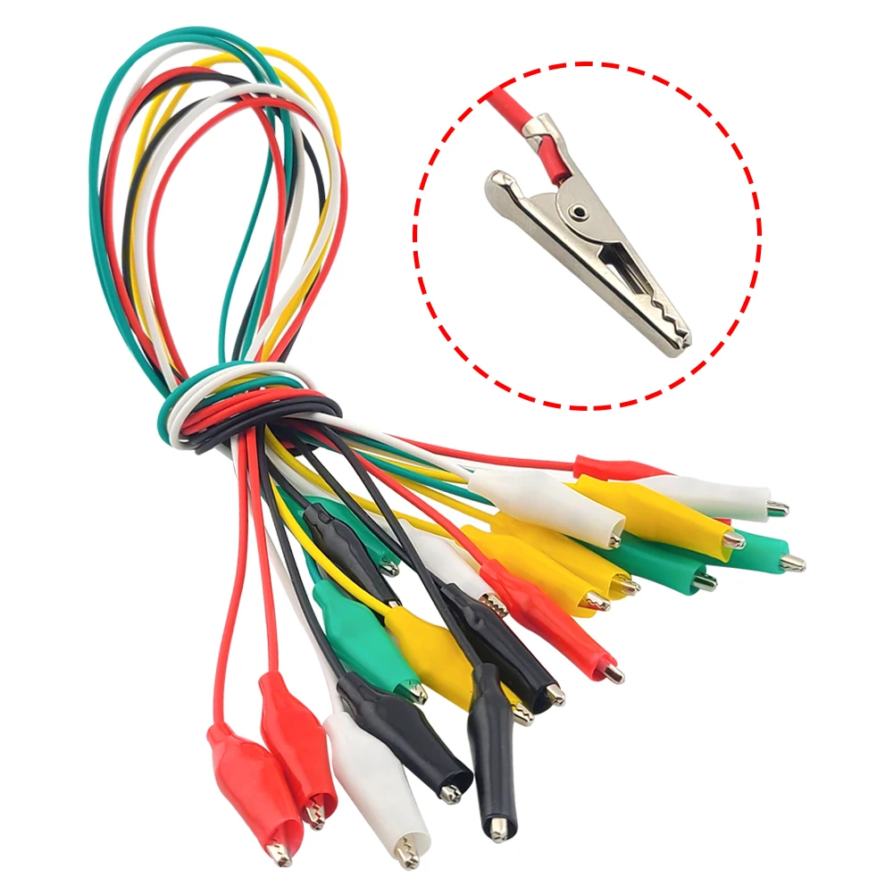 10PCS/Lot 46CM Test Jumper Wire DIY with Double Alligator Clips for Electrical Lead Testing