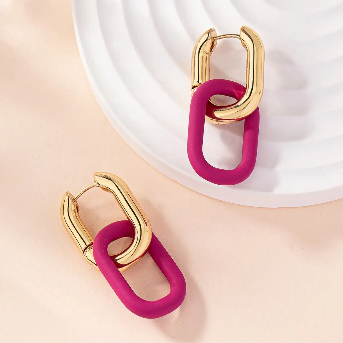 Fashion Gold Color Geometric Square Hoop Earrings for Women Huggie Punk Hip-Hop Metal Round Circle Party Jewelry