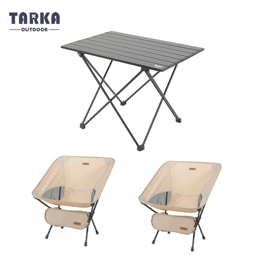 Tarka leichte klappbare Liegestühle und Tisch tragbare Camping möbel Rucksack Tisch Reise ausrüstung Picknick zubehör