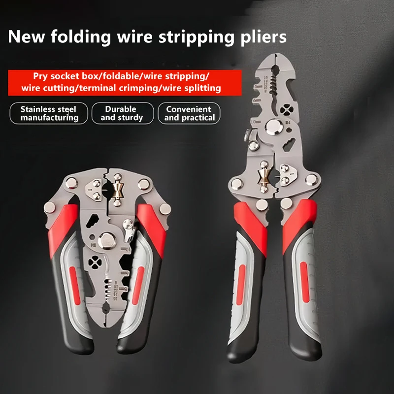 

Multifunction Crimper Cable Cutter Stripping Crimping Pliers Adjustable Automatic Wire Stripper Twisting Tool Hand Tool