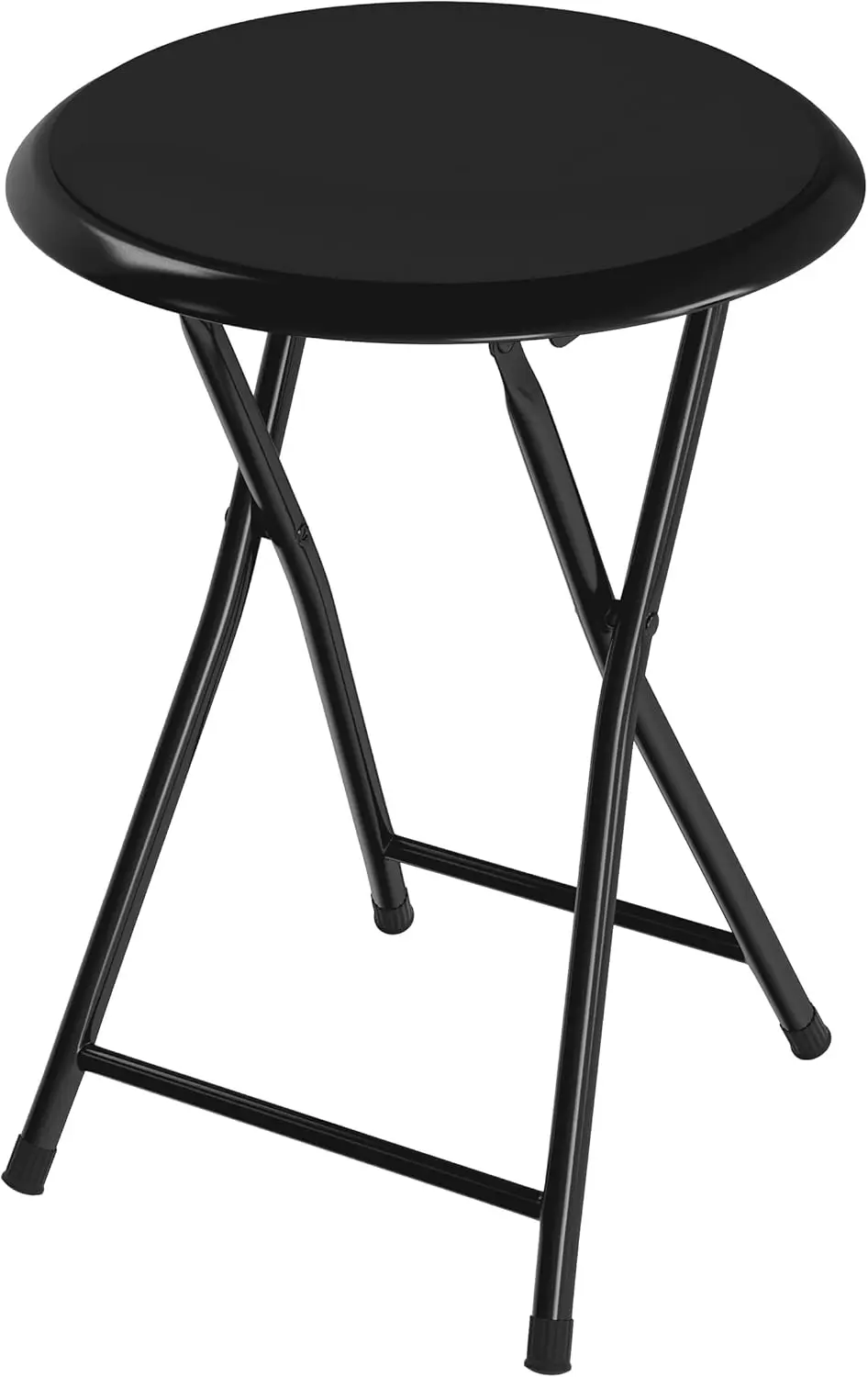 

18-Inch Folding Stool with 225lb Capacity - Portable Indoor Bar Stool for Kitchen or Rec Room (Black)