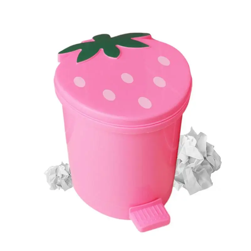 Strawberry Junk Bin Car Interior Trash Can Garbage Bin Waste Paper Organizer Inside The Car For Home Offices Living Room Kitchen