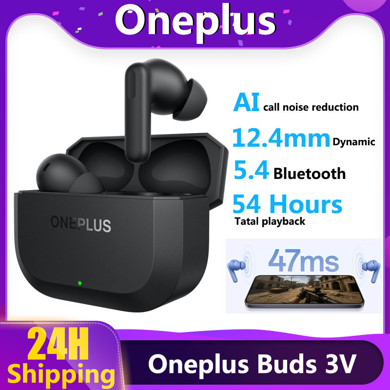  Original Oneplus Buds 3V Wireless Earbuds Bluetooth 5.4 Earphone 54H Playtime 12.4mm Driver AI Call Noise Cancelling IP55