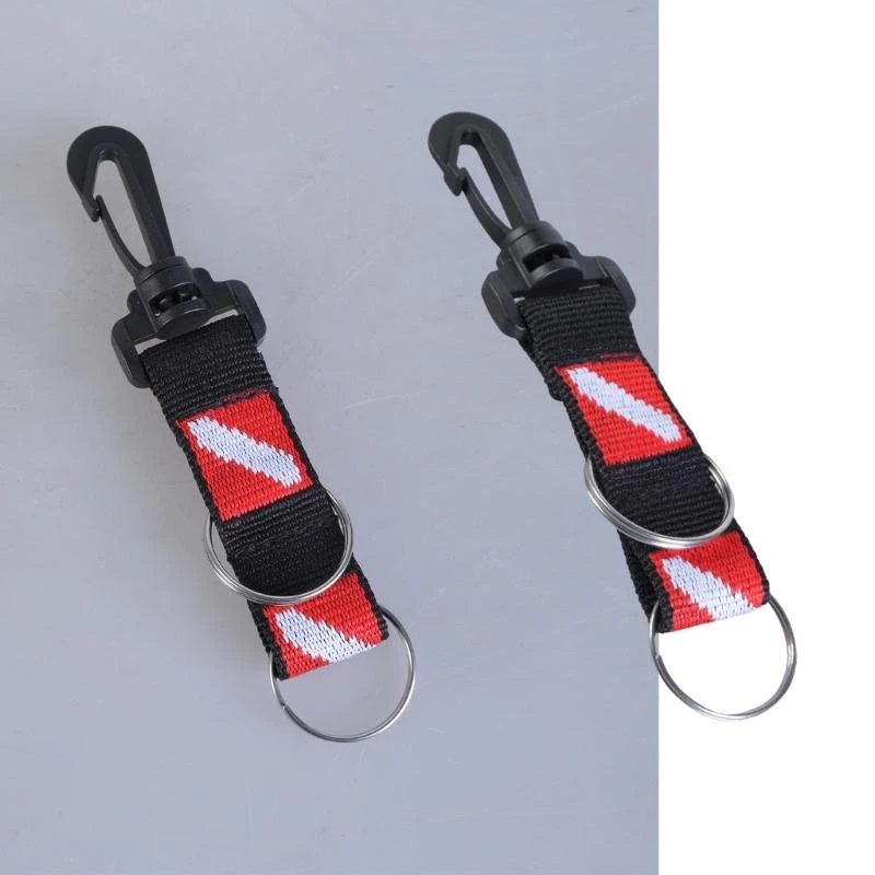 M5TC Nylon Scubas Diving Lanyard Strap AntiLost Lanyard Strap with 2 Keyrings