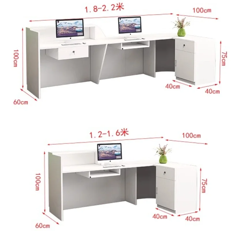 Modern Aesthetic Reception Desk Luxury Nordic Reception Desk Storage Display Trendy Office Bancone Commercial Furniture