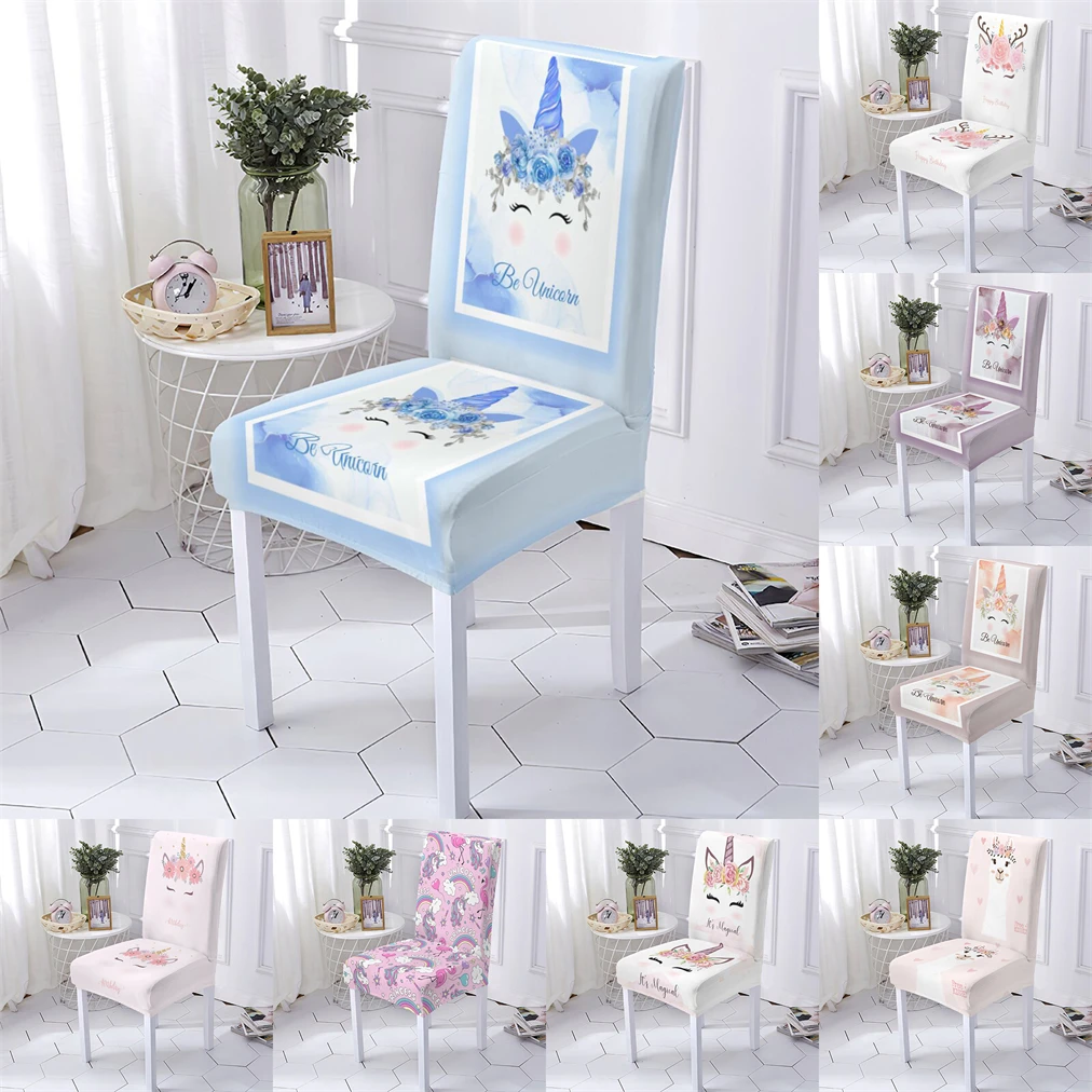 

Cartoon Animal Style Chair Cover Office Chair Cover Unicorn Pattern Gamer Chairs Covers For Dining Room Chairs Home Stuhlbezug