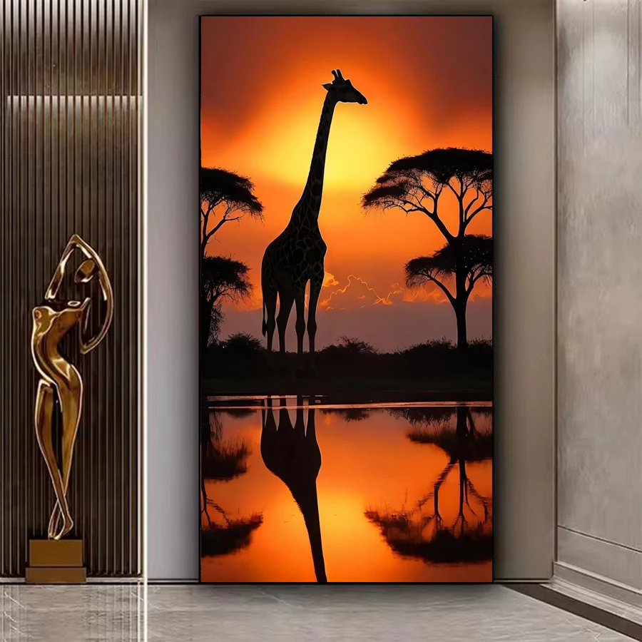 

Large 5D Diamond Art Painting Kits for Adults Giraffe Sunset Landscape mosaic Painting DIY embroidery Full Drill Diamond decor