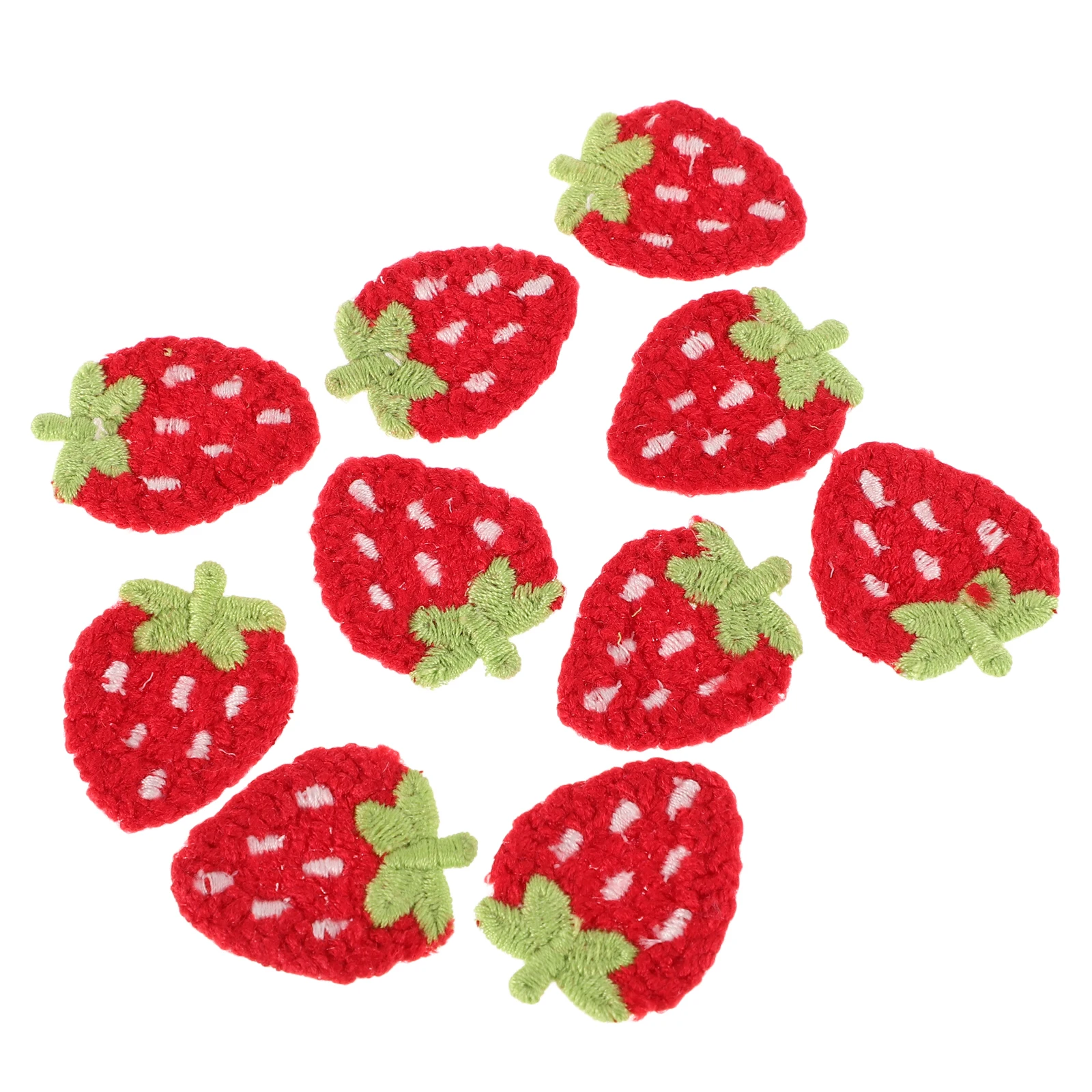 

10 Pcs Embroidery Patches Strawberry Sew On Iron Appliques Fabric DIY Accessories Fruit Patches Handmade Decorations