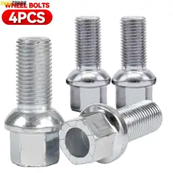 4 pieces Car Wheel Bolts WHT002437 28mm length Silver Car Accessories For VW Volkswagen Arteon 2017 Beetle Audi A3 A4 A5 A6 A8