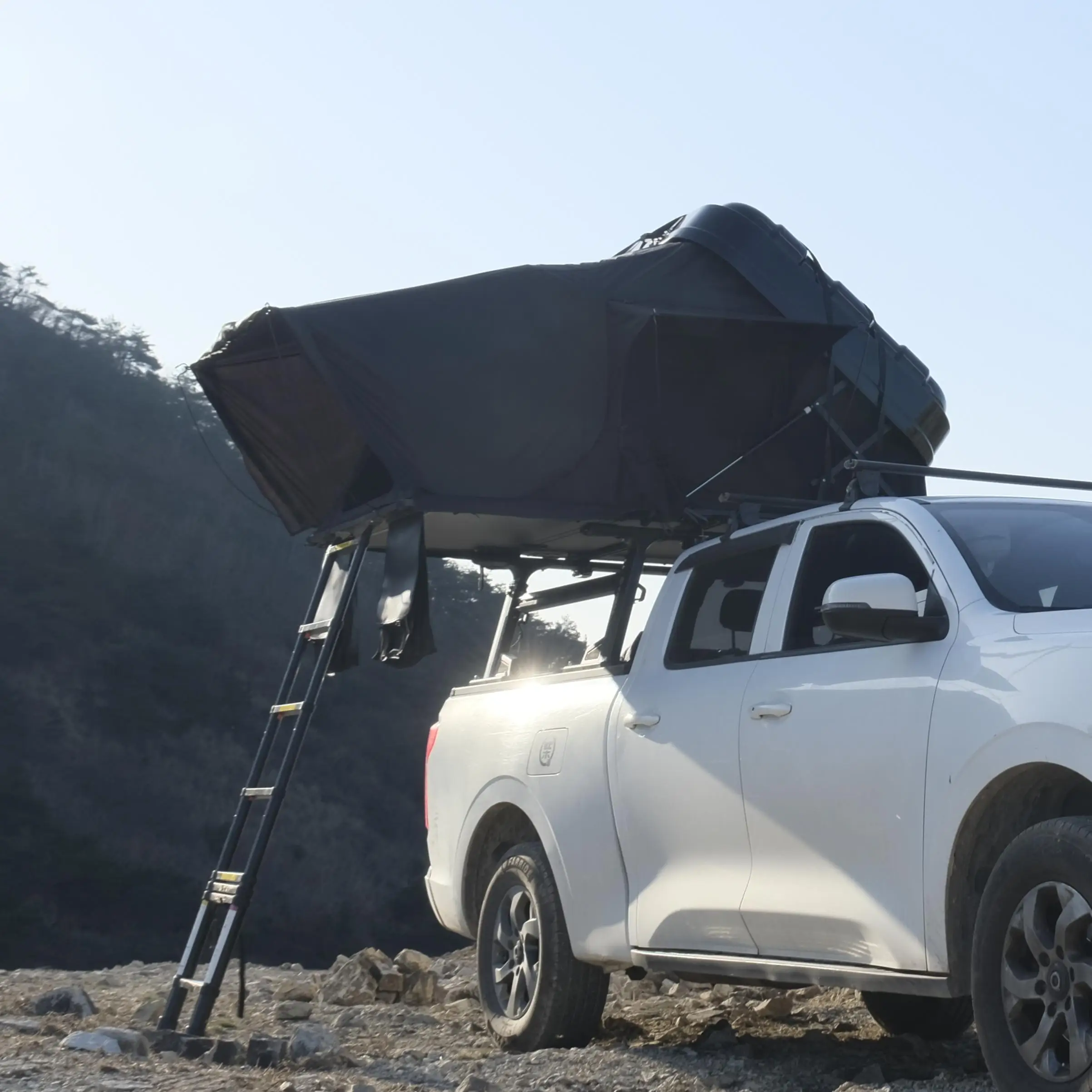 خيمة سقف أوتوماتيكية بالكامل مقاومة للماء ومقاومة للبرودة لسيارات الدفع الرباعي/نسيج أكسفورد سيدان للتخييم في الهواء الطلق والسفر وبناء خالي من السيارة #3